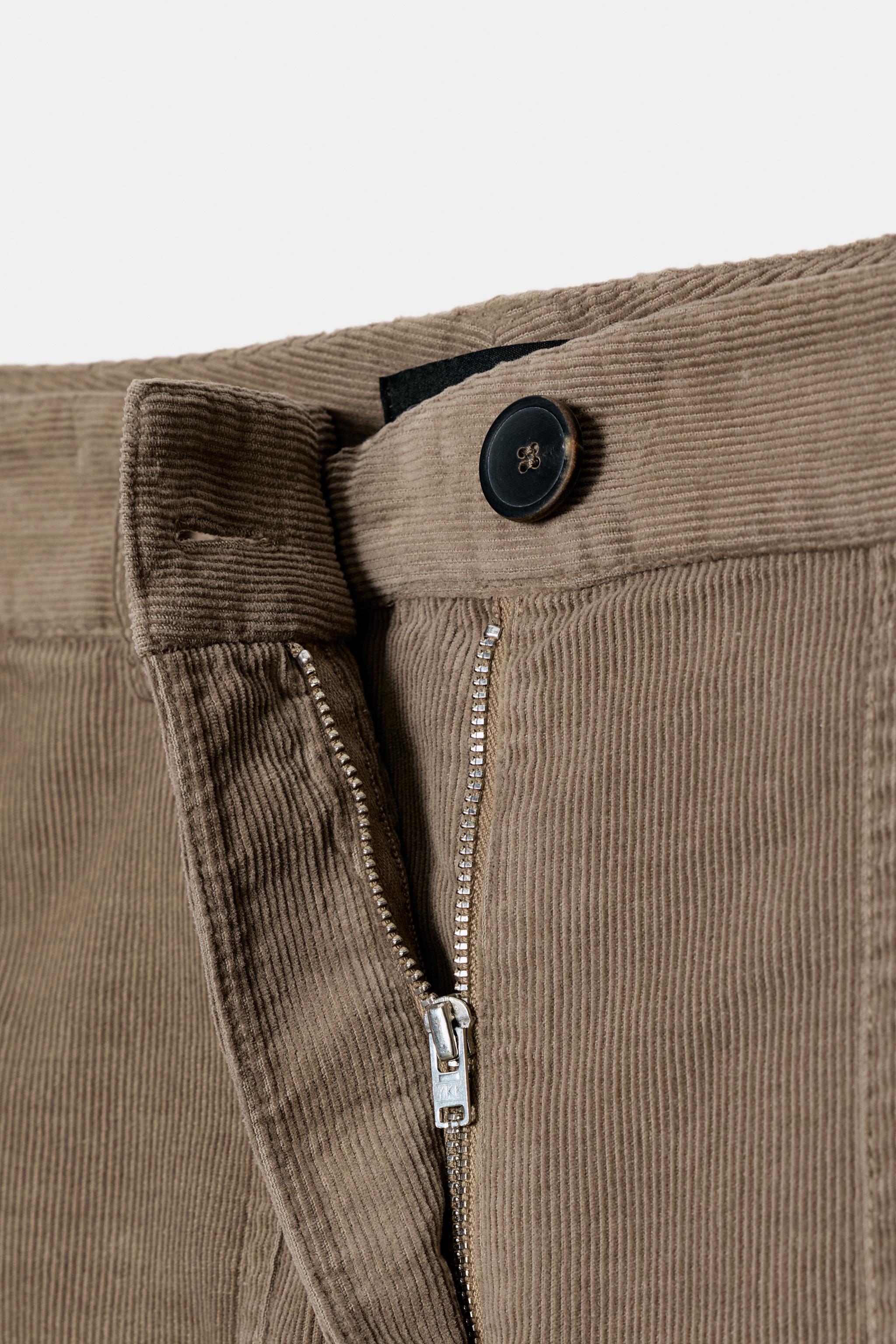 PANTALON DROIT EN VELOURS CÔTELÉ AVEC POCHES ZW COLLECTION